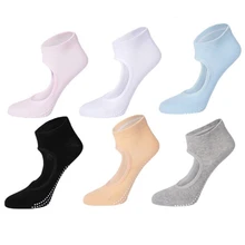 Высококачественные женские спортивные носки для йоги, 1 пара противоскользящие Дышащие носки для фитнеса, танцев, спортзала, Нескользящие хлопковые носки