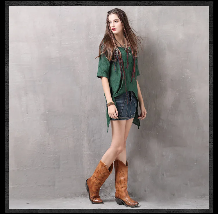 Loose Asymmetrical Half Sleeve Tshirt  (9)