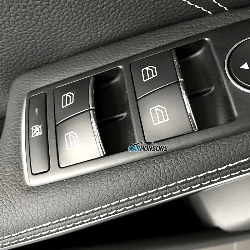 For Mercedes Benz A B CLA GLA Class W176 W246 C117 X156 Door Lift Button Stickers ABS Chrome Trim Cover Accessories Car Styling For Mercedes Benz A B CLA GLA Class W176 W246 C117 X156 Door Lift Button Stickers ABS Chrome Trim Cover Accessories Car Styling