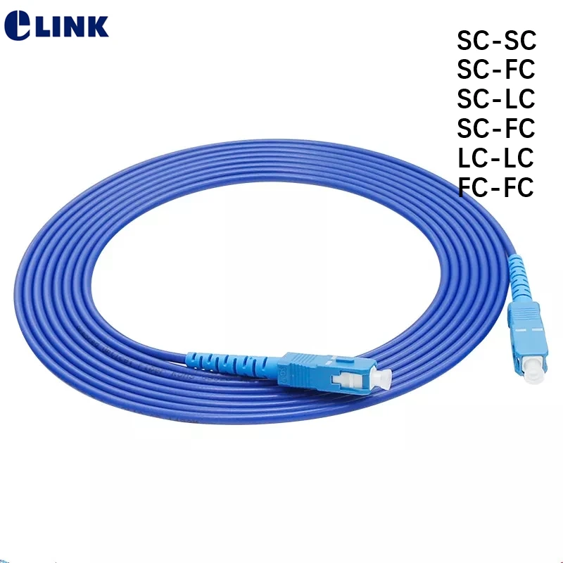 

50mtr Armored Fiber Patch Cord Simplex fiber SM SC LC FC armored ftth jumper 1 core optical fibre Singlemode cable ELINK