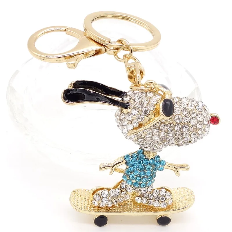 

Key Ring Purse Bag dog Rhinestone CZ Keyring Keychain charm Pendant Gift