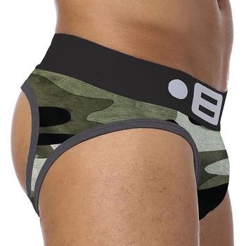 

Brand Open Backless crotch G-strings Camouflage Men Underwear Sexy Gay Penis tanga Short Male Underwear Slip Thongs Jockstraps