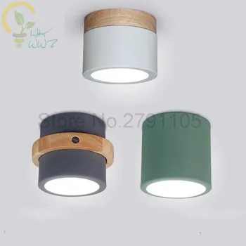 

Modern Solid Wood LED Ceiling Lights Industrial Lighting Fixtures,Iron Lampbody Corridor Living Room 3 Style Small Ceiling Lamp