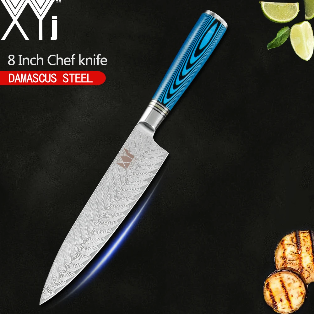 

XYj High Grade Damascus Chef Knife 67 Layers VG10 Damascus Kitchen Knife Professional Japanese Gyutou Japan Cooking Meat Cleaver