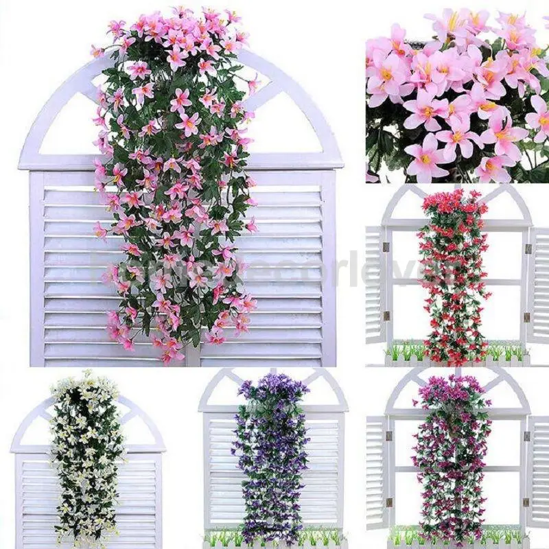 Buy Bunch Silk Hanging Plants Artificial Lily Flower