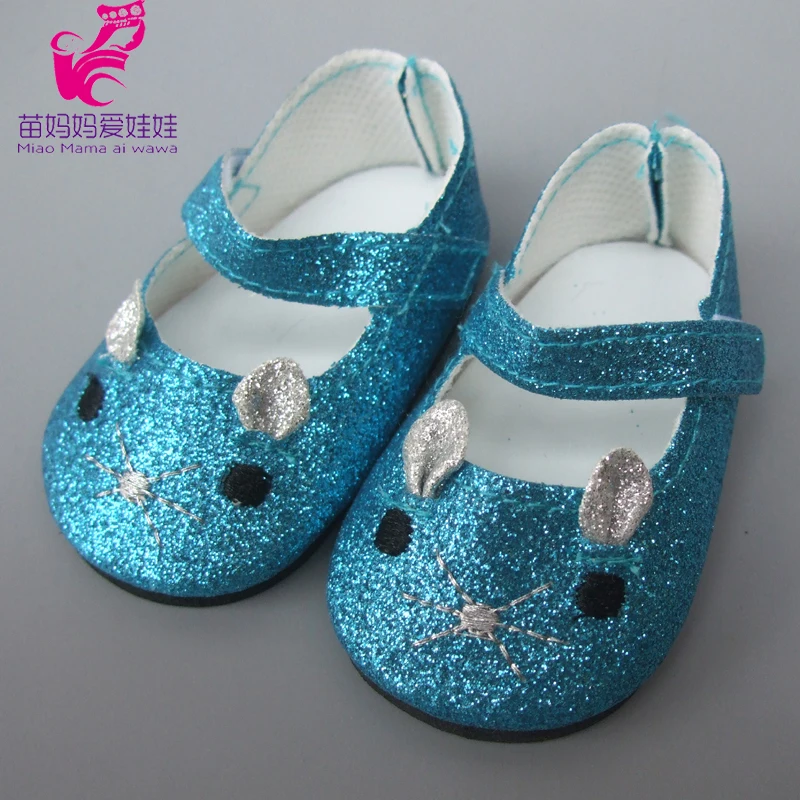 1" 45 см девочка Gliter розовый синий цвет 7 см милые животные кукла мышка обувь для 43 см Reborn Baby Doll обувь