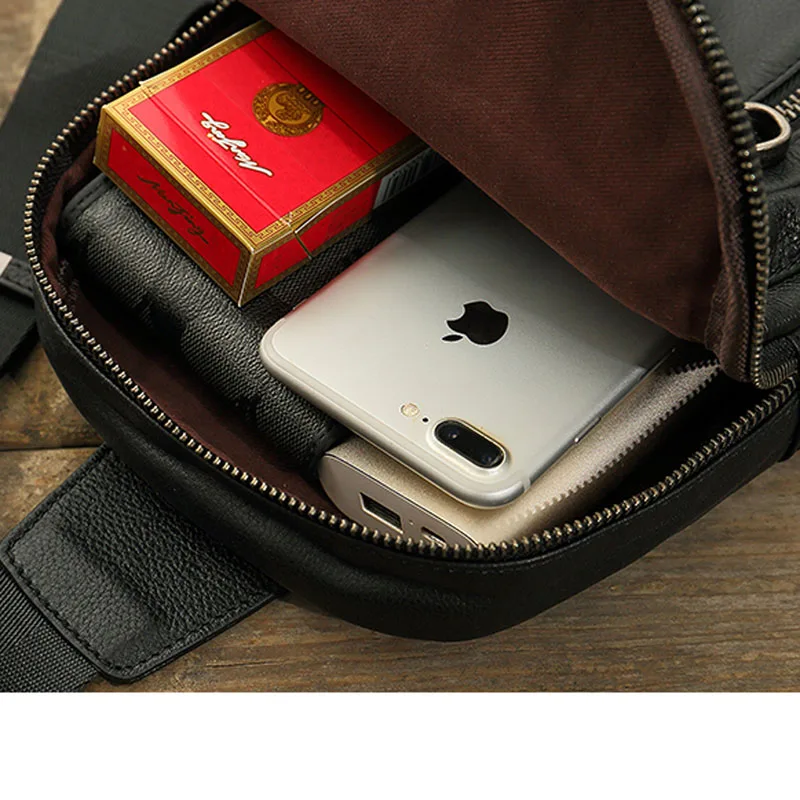 AETOO Men's handmade leather bag men's Messenger bag shoulder retro chest bag men's soft leather suede