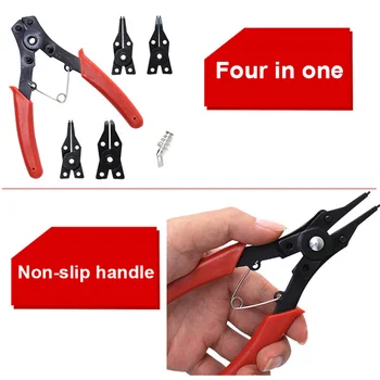 

4 In1 Multifunctional Snap Ring Plier Multi Tools Multi Crimp Tool Internal External Ring Remover Holding Circlip Pliers LG66