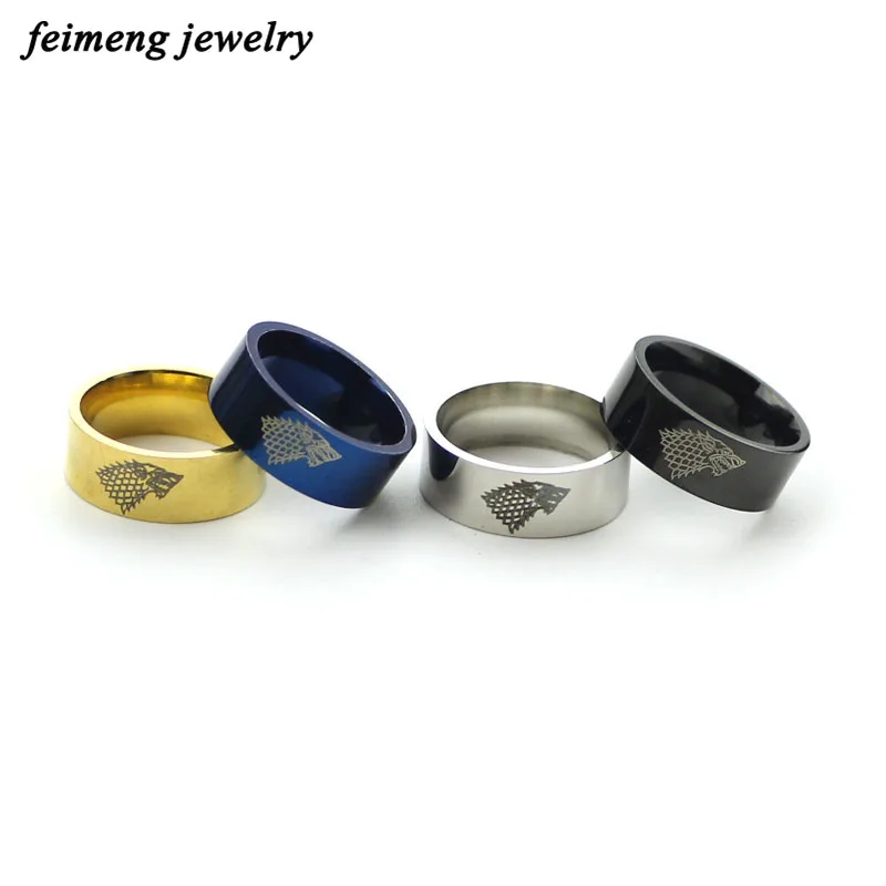 

Top Quality Stainless Steel ring Game of Thrones Ice Wolf Rings House Stark of Winterfell Men Ring for Women Men Wedding Jewelry