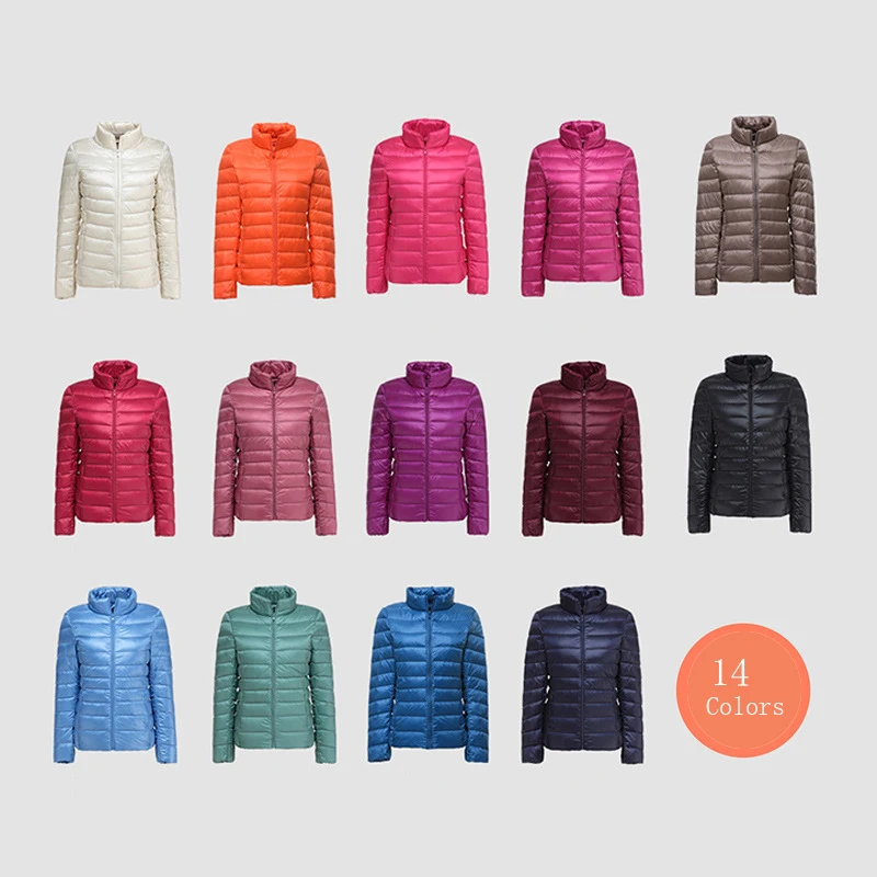 discount  Women Winter Light Coat Woman Down Jacket Lightweight Female Full Jacket Feather Ultra Thin Down Ja