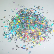 50 грамм/мешок x Смешанные Лазерные серебряные цвета(блестящий порошок+ бриллиант) форма для украшения ногтей