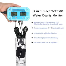 Цифровой 3 в 1 контроль качества воды детектор с электропроводный электрод pH/EC/TEMP метр lcd Tri-Meter мульти-тестер функций