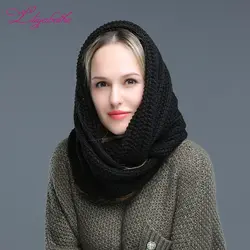Liliyabaihe Новый Для женщин зимний шарф акрил трикотажные твердый шарф большой и удобный шаль Различные способы носить шарфы