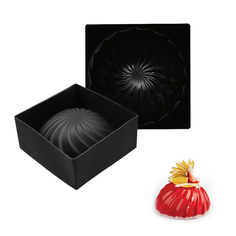 

3D Spiral Silicone Big Baking Pan For Mousse Dessert Truffle Mold DIY Ice Cream Pudding Jelly Cake Decoration Tools