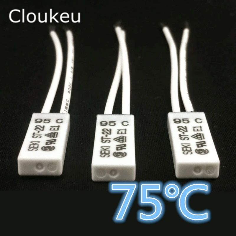 

SEKI ST-22 75C Temperature Switch Thermal control 5A250V Normally Closed 75 Centigrade