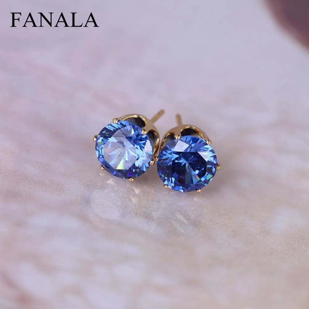 

FANALA earrings for women luxury austrian crystal 2019 brand jewelry godl for women stud earrings for girls Wholesale gift