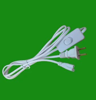 

US Plug T5 T8 LED Tube Plug Power Cord 2 Core with Switch Extension Cord Three-Hole 1.8 Meters 10pcs