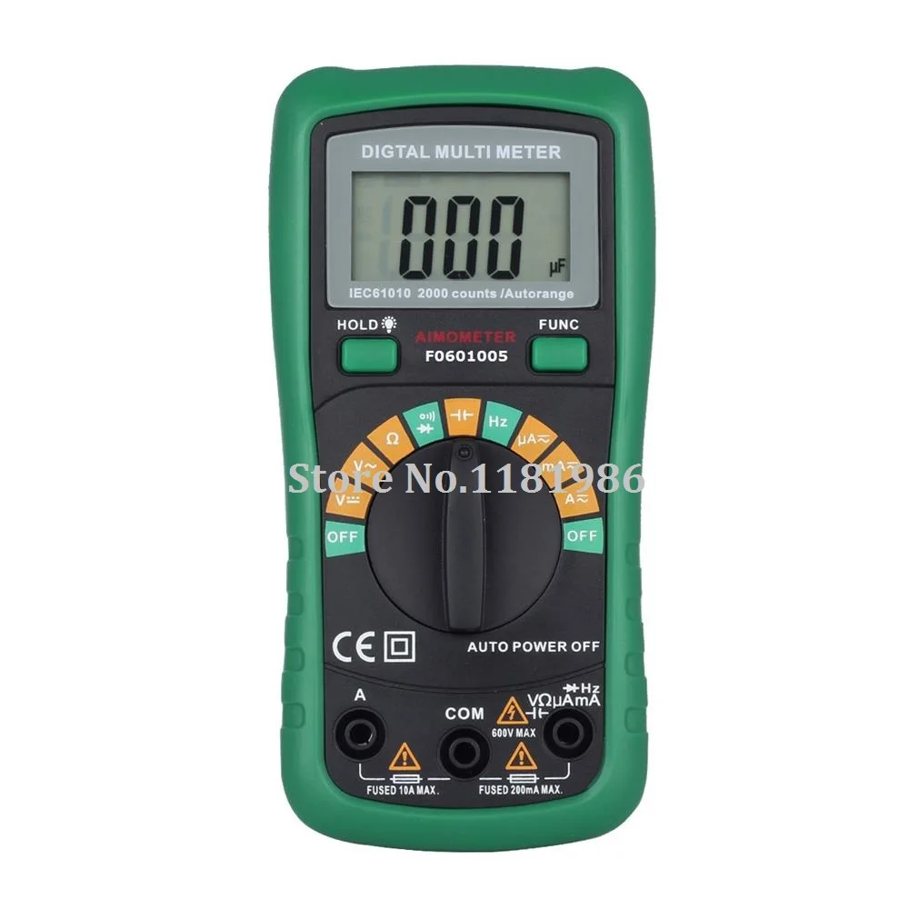 

AIMO/AIMOMETER F0601005 Digital Multimeter DMM MS8233D DC/AC Voltage Current HZ Resistance Capacitance Diode Tester Multimetro