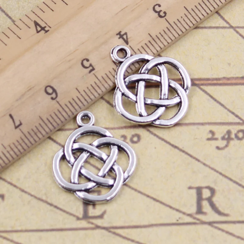 

12pcs/lot Charms Irish knot amulet talisman 18x16mm Antique Silver Pendants Making DIY Handmade Tibetan Finding Jewelry Bracelet