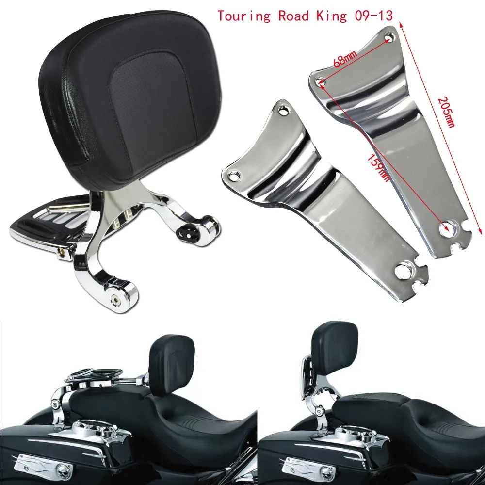 Регулируемая пассажирская и водительская спинка хром Сисси Бар и черное сиденье для Harley Softail Breakout 13-17 FLSTC 00-17 Touring 09-17