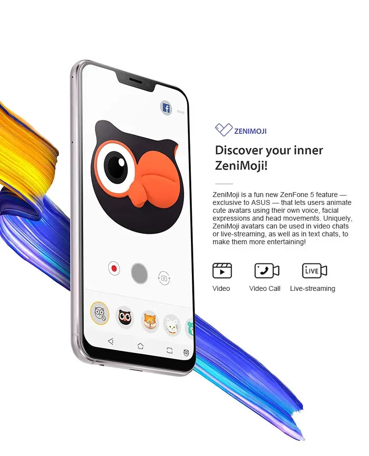 ASUS ZENFONE 5 ZE620KL 4GB RAM 64GB ROM Qualcomm Snapdragon 636 1.8GHz Octa Core 6.2 Inch IPS 2.5D Corning Gorilla Glass FHD+ Full Screen Dual Camera Android 8.0 4G LTE Smartphone