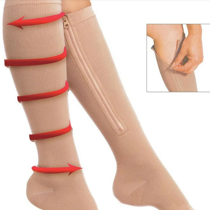 High Quality Compression Socks For Women Plus Size Breathable Zipper