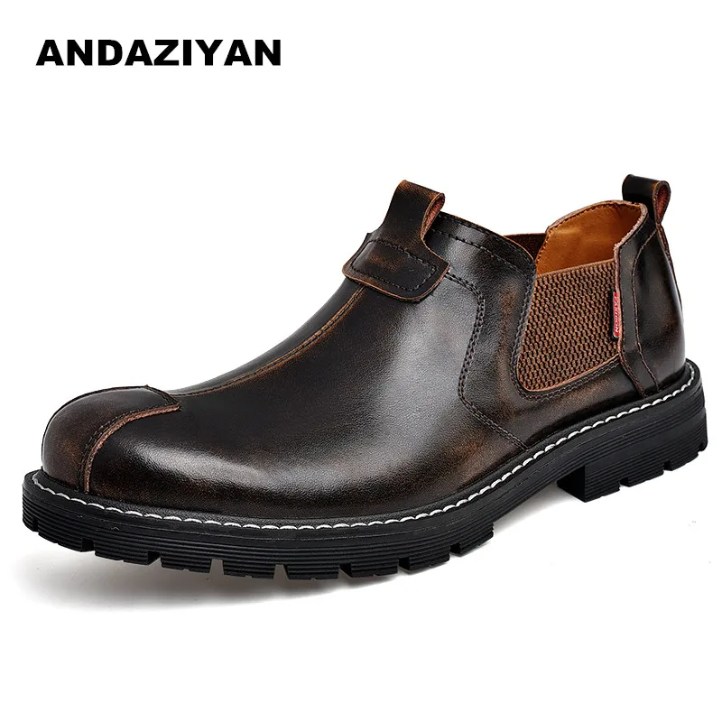 

2019 new spring men's breathable casual shoes England set foot leather men shoes business casual shoes