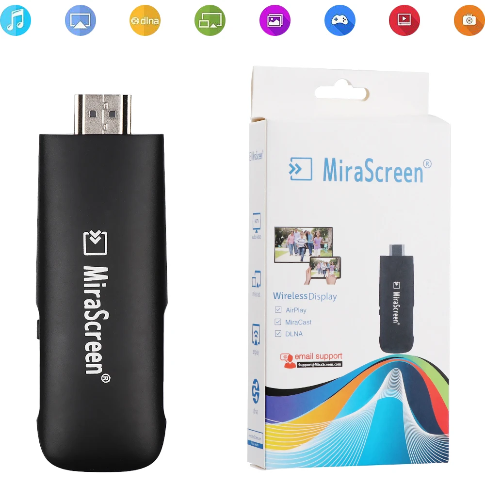 

MiraScreen A2 Wireless TV Stick HDMI Dongle Mirroring Device 2.4GHz WiFi Display Receiver 1080P DLNA Airplay Miracast Receiver