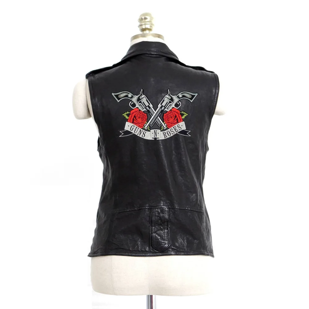 Guns & Roses Music Band Patch Embroidery Iron on backing for Jacket Custom DIY Design Black twill fabric (3)