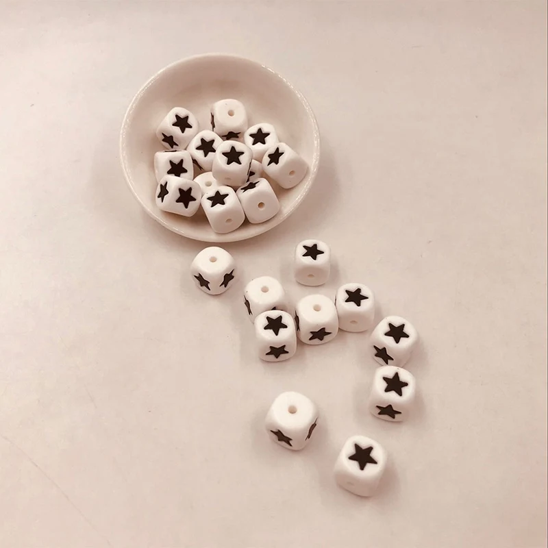 

Baby Bite Silicone Food Grade Heart-shaped Beads For Baby Teether Silicone Teething DIY Beads Pacifier Clips Beads