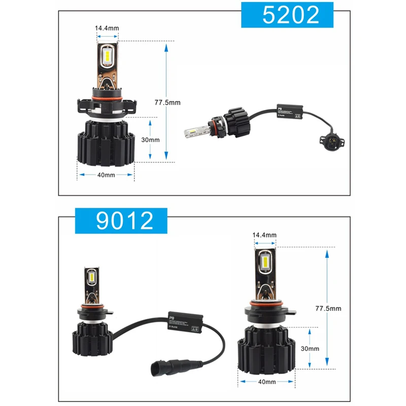 Carbar# P9 светодиодный D1S D2S D3S D4S лампы для передних фар Высококачественная светодиодная микросхема все в одном Conversion Kit 50 Вт 6800LM D1/D2/D3/D4 Универсальный