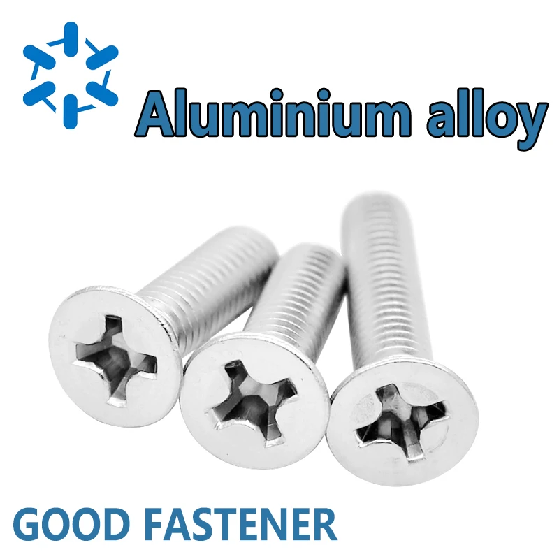 50pcs DIN965 Aluminium alloy screws Countersunk cross screw Horn head