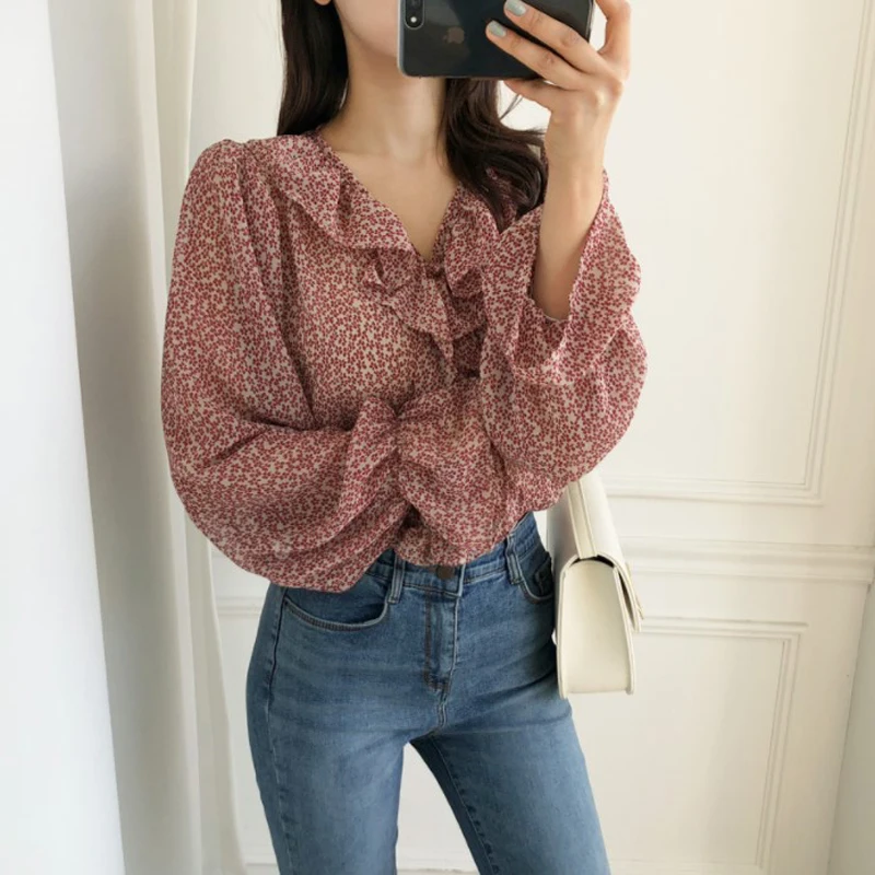 خمر الخامس الرقبة مضيئة كم البولكا نقطة المرأة بلوزة قمصان أنيقة الجبهة أزرار سليم الخصر الكشكشة الإناث بلوزة blusas 2019 خمر الخامس الرقبة مضيئة كم البولكا نقطة المرأة بلوزة قمصان أنيقة الجبهة أزرار سليم الخصر الكشكشة الإناث بلوزة blusas 2019