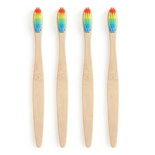 1/комплект из 2 предметов для взрослых и детей мягкие радужные средней Щетинная кисть из бамбука и дерева ручка Здоровье полости рта Hygience зубная щетка для ухода, инструменты для макияжа