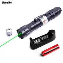 Visual kei Portable Green Lasers Aluminum alloy Hunting Powerful 532nm Laser Bore Sighter with Star Cap For 18650 battery