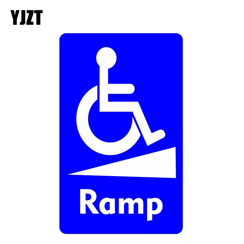 

YJZT 9.3CM*15.2CM Wheelchair Ramp Notice Sign Disabled PVC Car Sticker Decal 11-00077