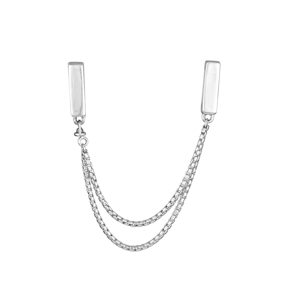 DIY Подходит для Pandora Charms браслеты Плавающие цепи предохранительный цепной зажим бусины 100% 925 пробы-серебро-ювелирные изделия Бесплатная