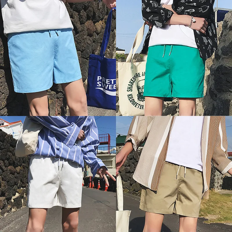 Повседневное BaggyMen шорты по колено Drawstring летние свободные шорты для женщин Сплошной плюс размеры короткие Hombre