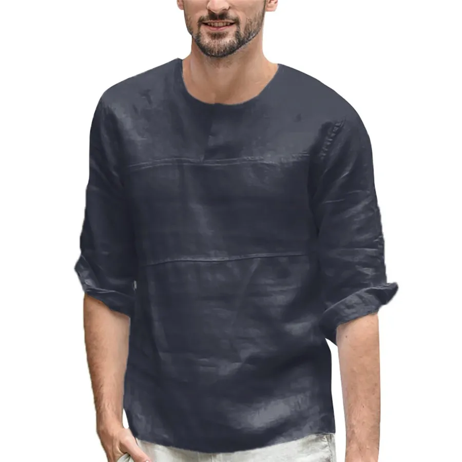 2019 fashion swimming suit for men long solid color cotton and cropped seven-quarter sleeve shirt camiseta surf hombre 30J22 (4)