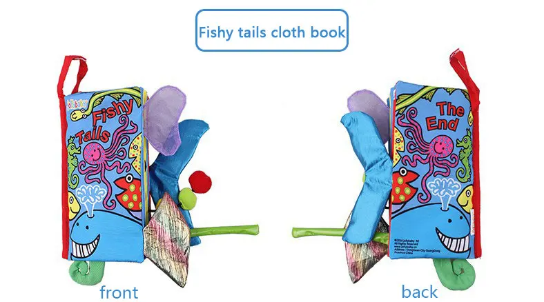 Детская мягкая 3D Тихая тканевая книга для раннего образования, разворачивающаяся детская погремушка для чтения, игрушки для новорожденных, хвосты животных, книги
