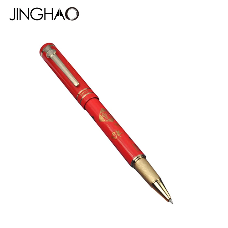 

High-end Gift Stationery Golden Clip Rollerball Pen Duke M06 Chinese FU Red Gift Pens with an Original Gift Box 0.5mm Black Ink
