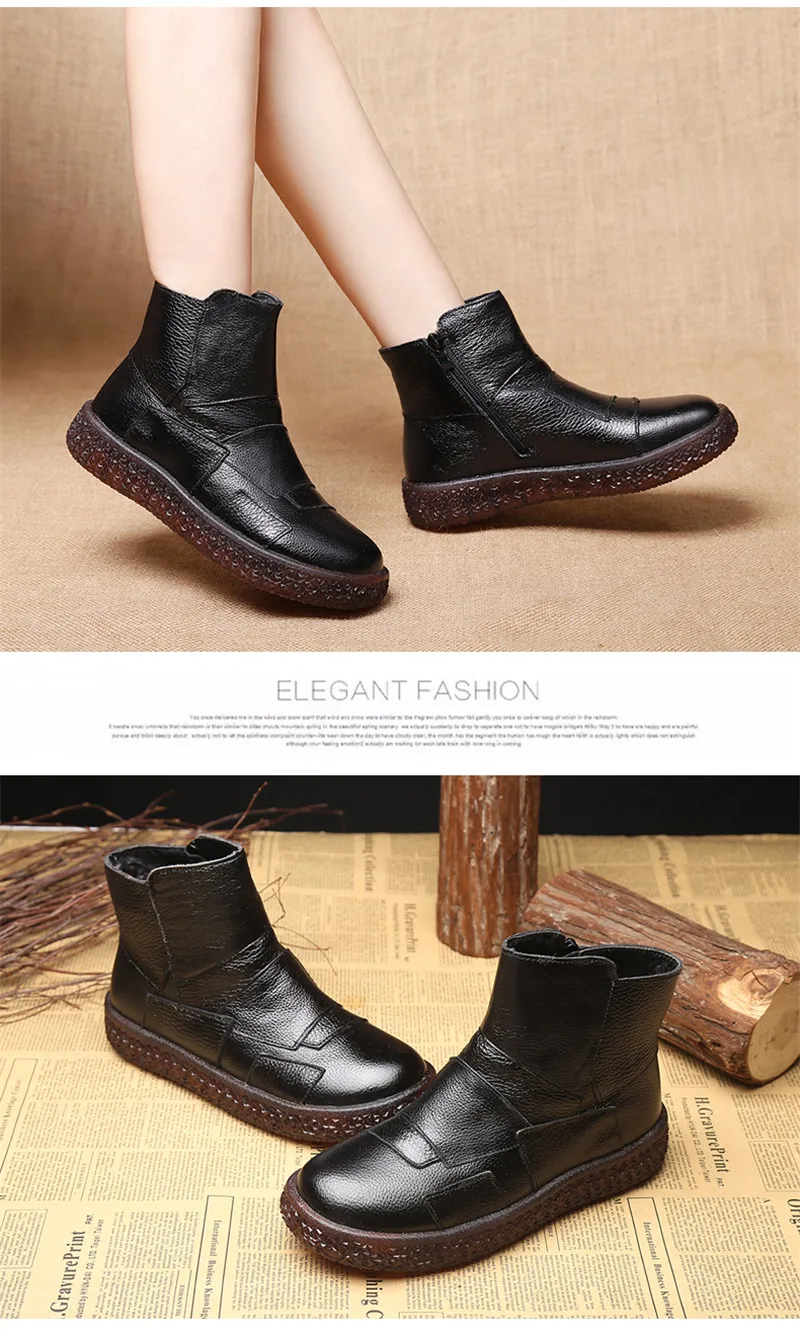 BEYARNE/; женские ботинки с мехом; зимние кожаные ботинки ручной работы; обувь на плоской подошве; Разноцветные Женские ботинки из натуральной кожи; E263