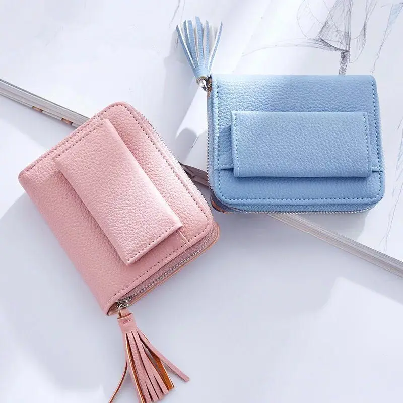 

New fashion Women Mini Talleel Pendant Short Money Wallets PU Leather Lady Zipper Coin Purses Fashion Card Holders A16