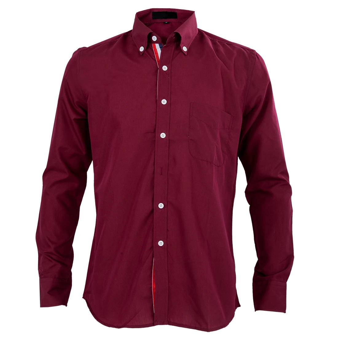 НСБ 2016 новое красное вино осень стильный Рубашки для мальчиков для Для мужчин одноцветное Цвет ленты с длинным рукавом Slim Fit Рубашки
