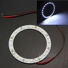 2 pces 12v 24 smd led 80mm anjo olhos branco brilhante anel luz do carro