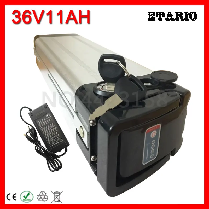 Perfect Free Shipping Electric Bicycle Battery 500W 36V 11AH Lithium ion Battery 36V 11AH With 2A Charger 15A BMS E-Bike Battery 36 Volt 1