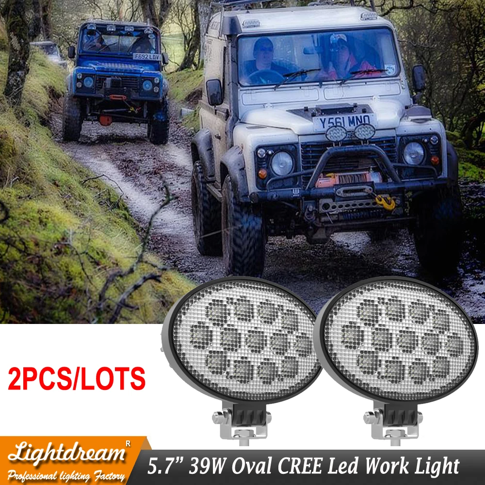 Oval Flood beam led agriculture lights 5.65inch 39W Led Truck Work