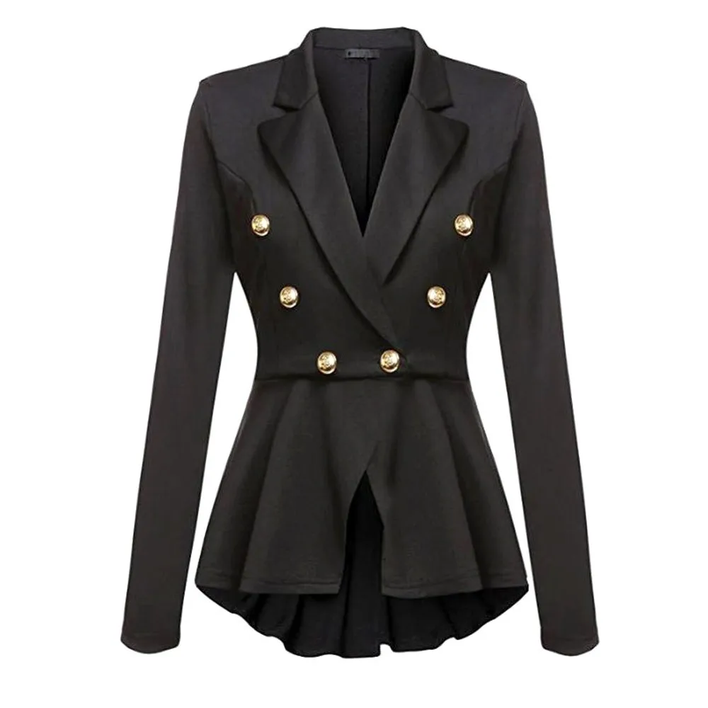Gothic Casual Office Lady White Women Overcoats Blazer Autumn Slim Black Formal Girls Yellow Popular Female Coats Purple Blazers
