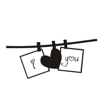 Wall Decal I Love You Clothes Line Wall Stickers Children Room Home Decor Baby Shower Room Self Adhesive Kids Room Special Gift