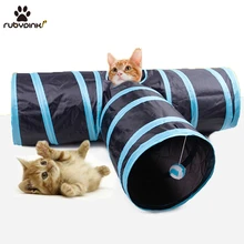 3 Holes House Foldable Pet Tunnel Cat Play Tent Nest Toys Kitten Cat Funny Toy Bulk Cat Toy Rabbit Play Tunnel With Ball For Cat